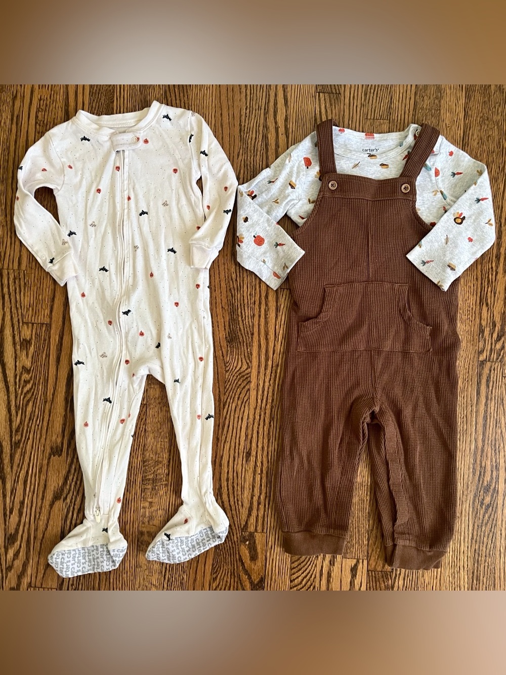 Carter's Fall Bundle Halloween Thanksgiving Harvest Overalls & Footed Sleeper
